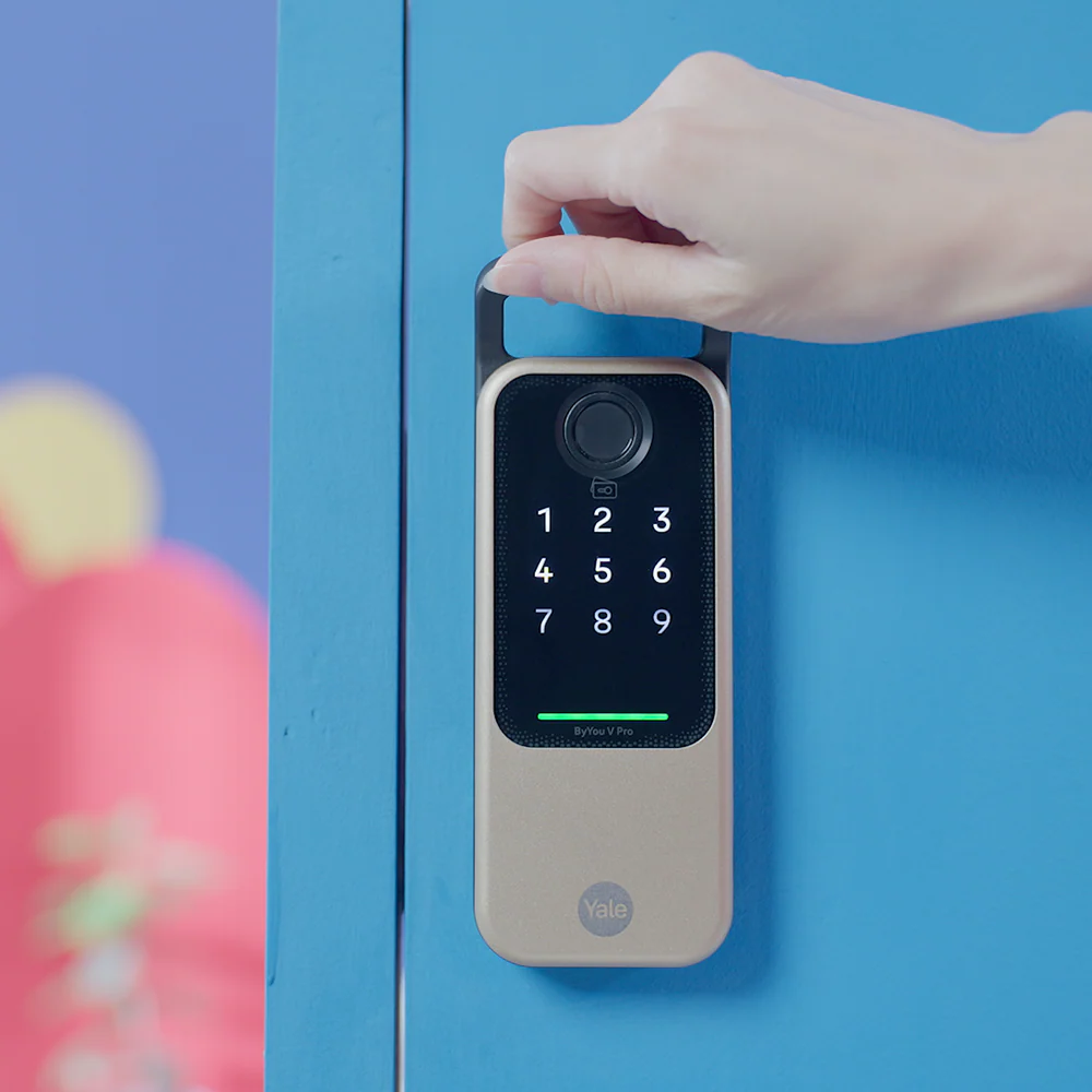 ByYou V Pro Smart Door Lock with 5 Way Unlocking Fingerprints, In-built Bluetooth, PIN Code, RFID Tag, Manual Key (Black/Gold) - Image 3