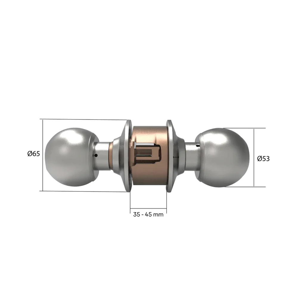 CA5127 Knobset 60/70mm B/S, Entrance, Satin Steel - Image 11