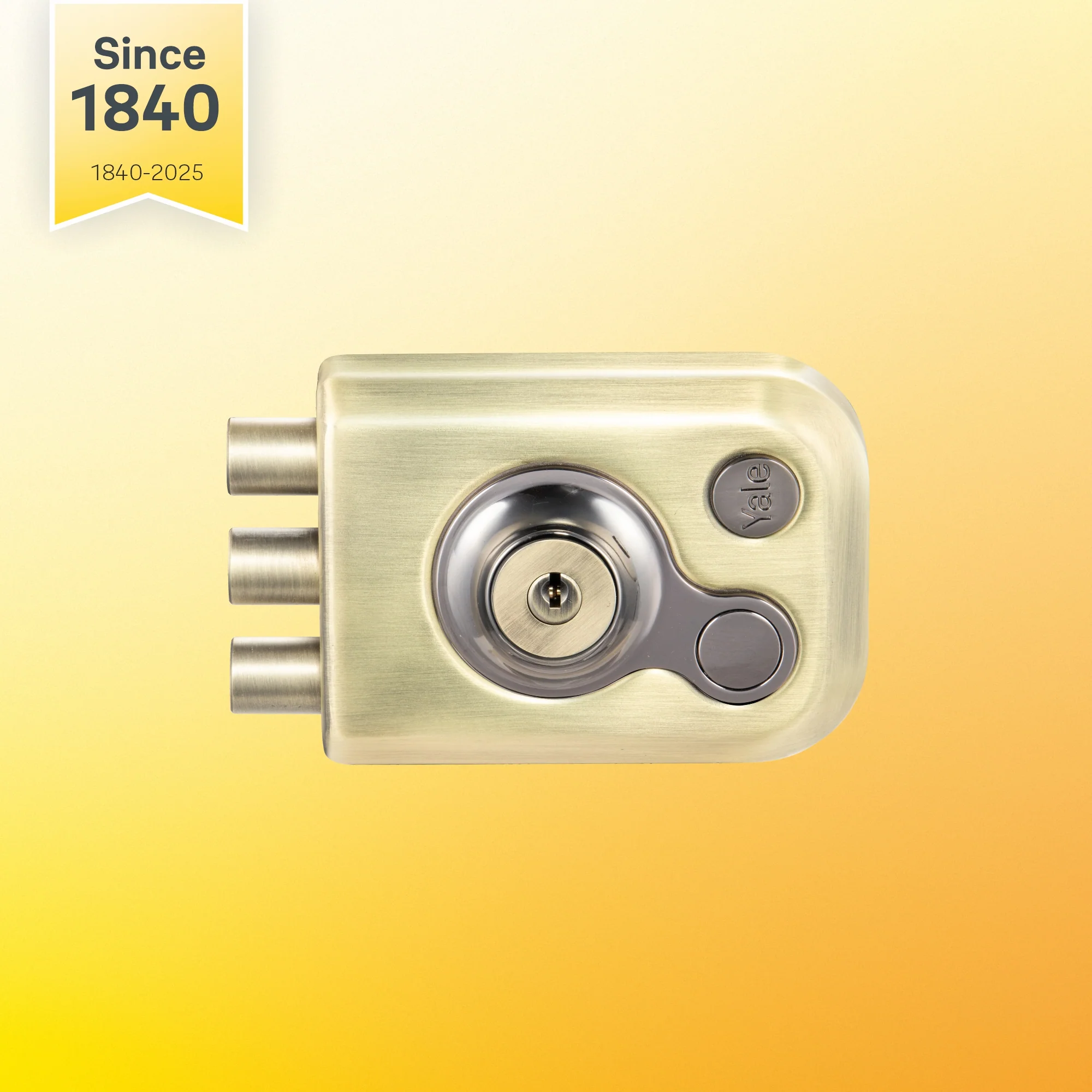 Yale Kratos KRT-3B-DC-ABM/BN, 3 Deadbolt RIM Lock for main doors with both side keys in ABM/BN Finish - Image 2
