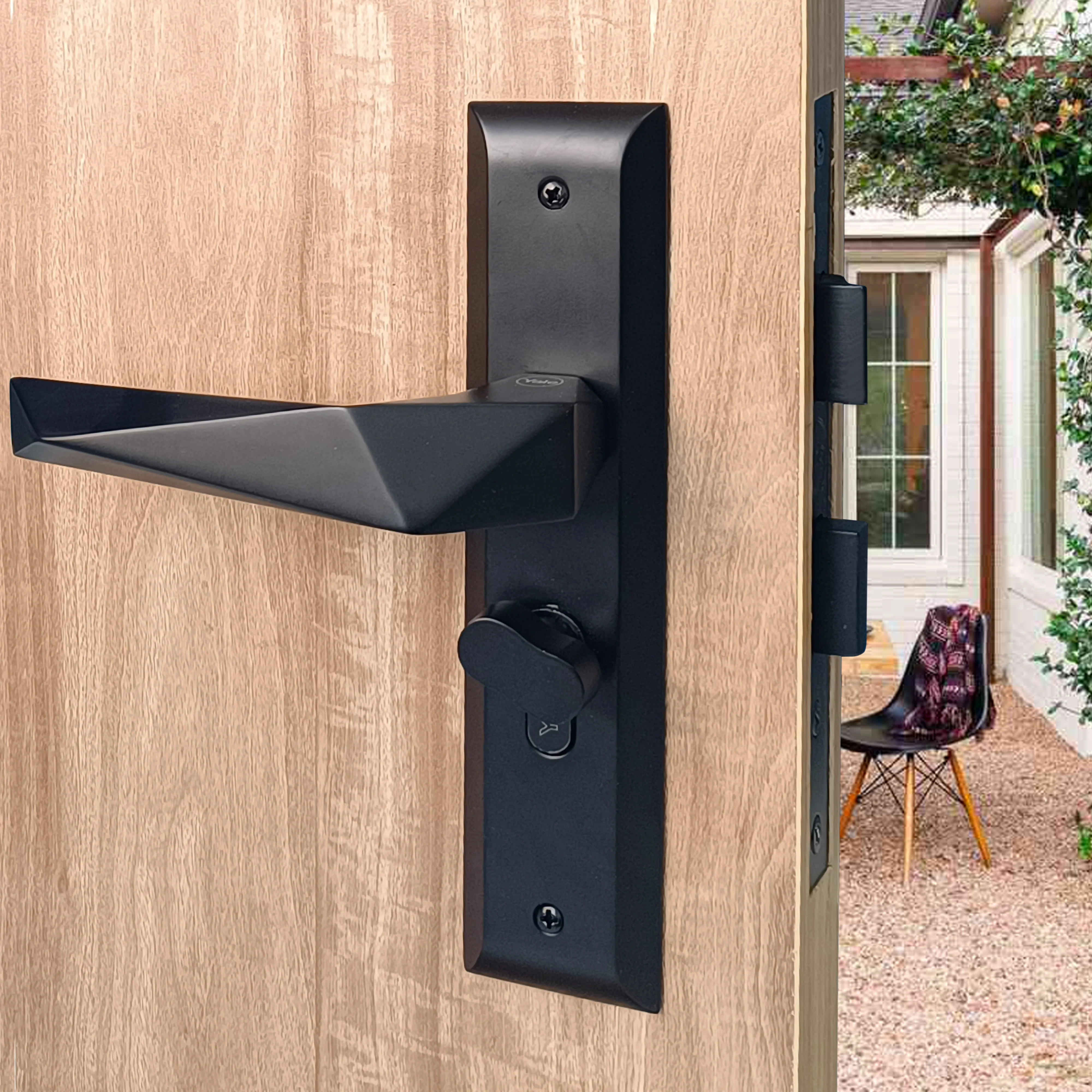 SM-01-02-03 Yale SM series Mortise Lock Comboset with backplated Handle, Cylinder with Knob inside and keys Outside, Black Matt Finish - Image 4