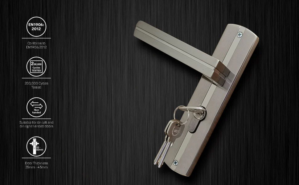 SM-02-02-01 Yale SM series Mortise Lock Comboset with backplated Handle, Cylinder with Knob inside and keys Outside, SS Finish - Image 8