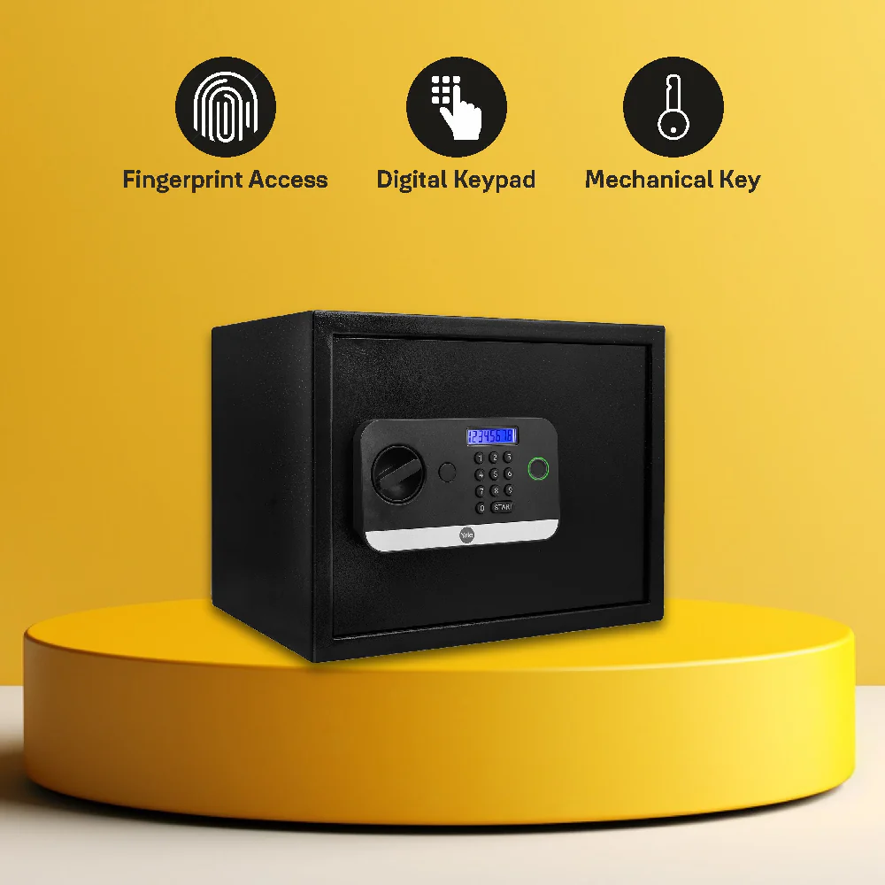 Yale Stellar 300 Biometric Safe locker with Keypad- Large for Home & Office, 27 Litres - Image 6