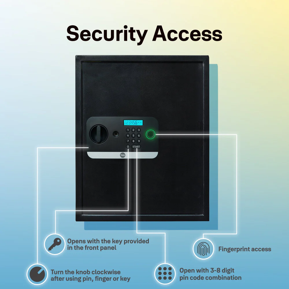 Yale Stellar Biometric Safe Locker with Keypad- Extra Large for Home and Office, 59Litres - Image 3