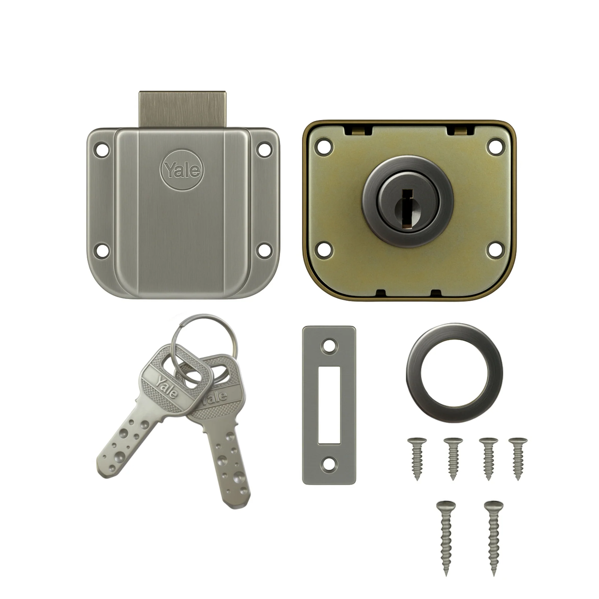 Yale Drawer Lock DRW Series 25mm | Stainless-steel Lock with Dimple Key | Reversible Keys | Deadbolt | Installed in Cupboards, Wardrobes & Wooden Furniture | Black Matt Color - Image 10