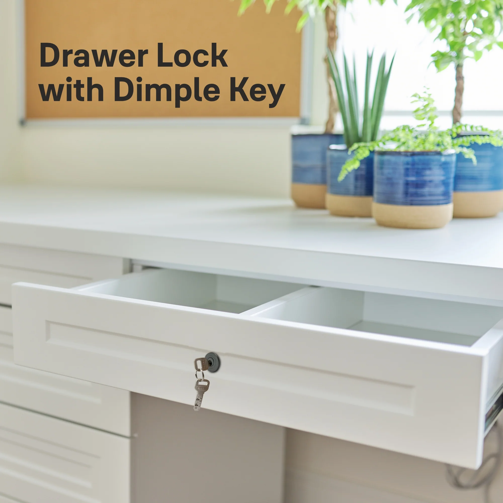 Yale Drawer Lock DRW Series 25mm | Stainless-steel Lock with Dimple Key | Reversible Keys | Deadbolt | Installed in Cupboards, Wardrobes & Wooden Furniture | Black Matt Color - Image 6