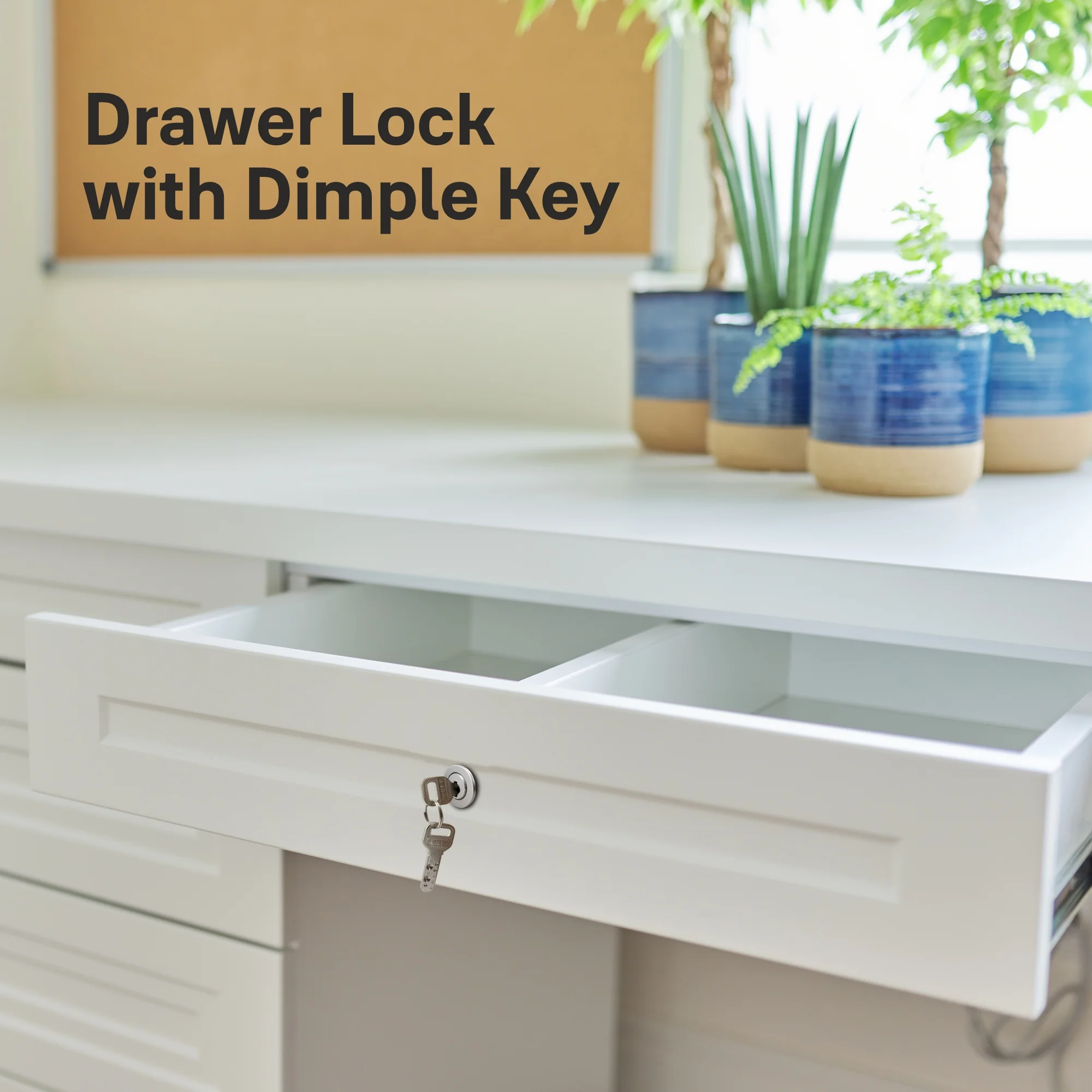 Yale Drawer Lock DRW Series 20mm | Stainless-steel Lock with Dimple Key | Reversible Keys | Nickel-plated bolt | Installed in Cupboards, Wardrobes & Wooden Furniture | Satin Steel Finish - Image 5