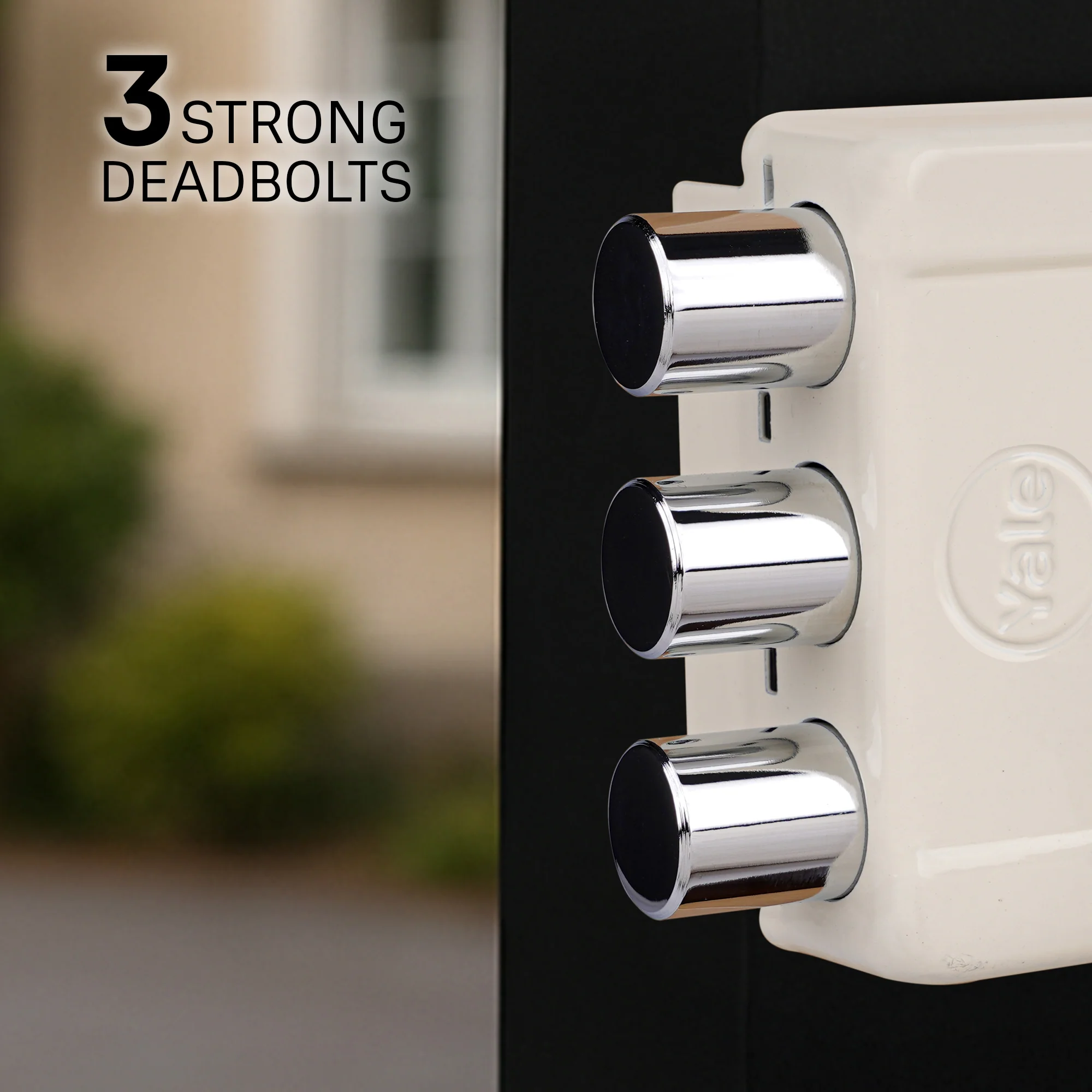 Yale Essential YE-MDL-3B-TT-DK-IN Rim Lock , 3 Deadbolts, Thumbturn, 4 Dimple Keys (Ivory) - Image 4