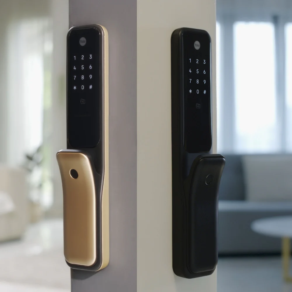 Yale Kyra Pro, Push Pull Smart Lock, with fingerprint, PIN, RFID, Manual Key, Gold - Image 4