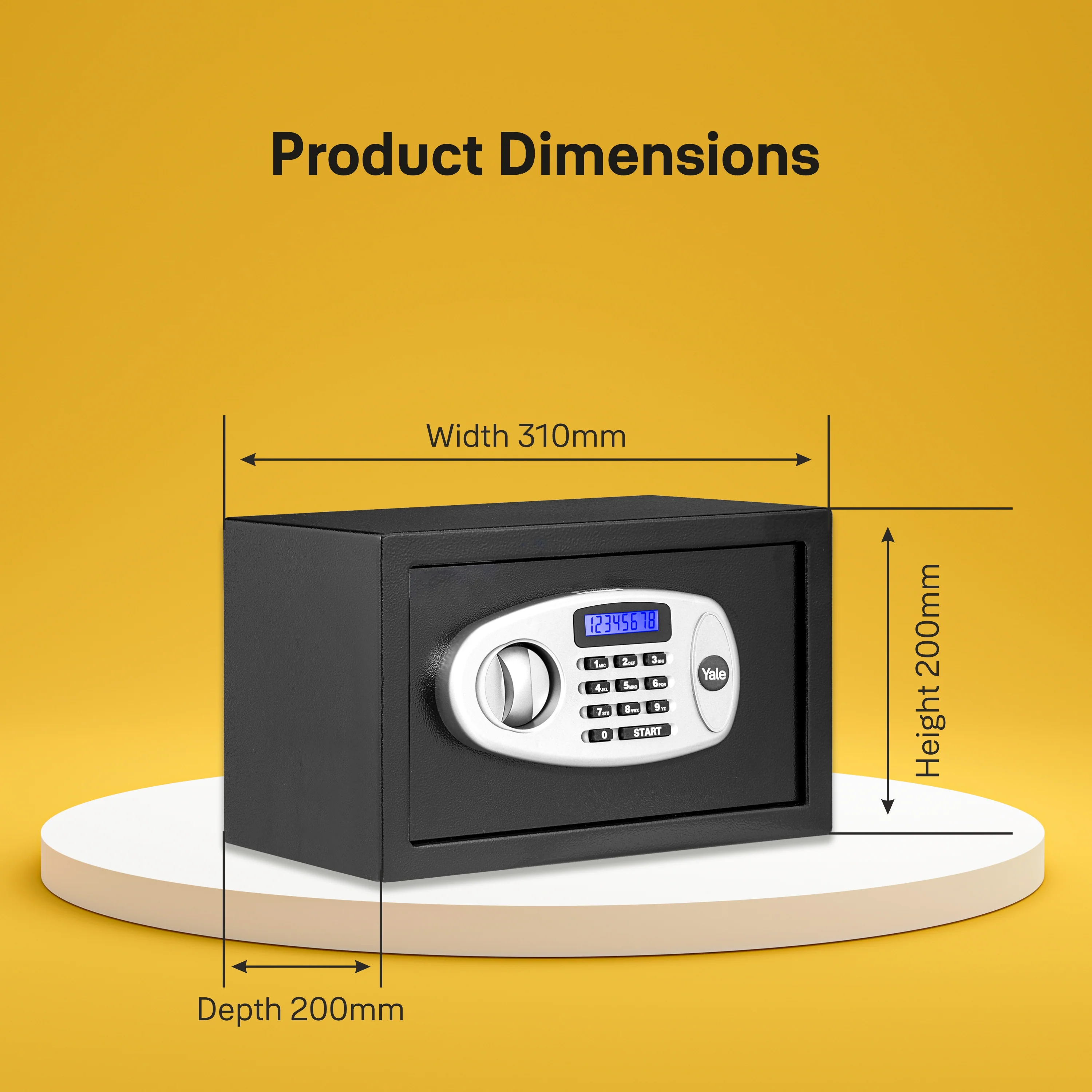 Yale Standard Small and Professional X-Large Digital Safe locker Package with Pincode Access- 59 litres and 8.6litres respectively, Black - Image 15