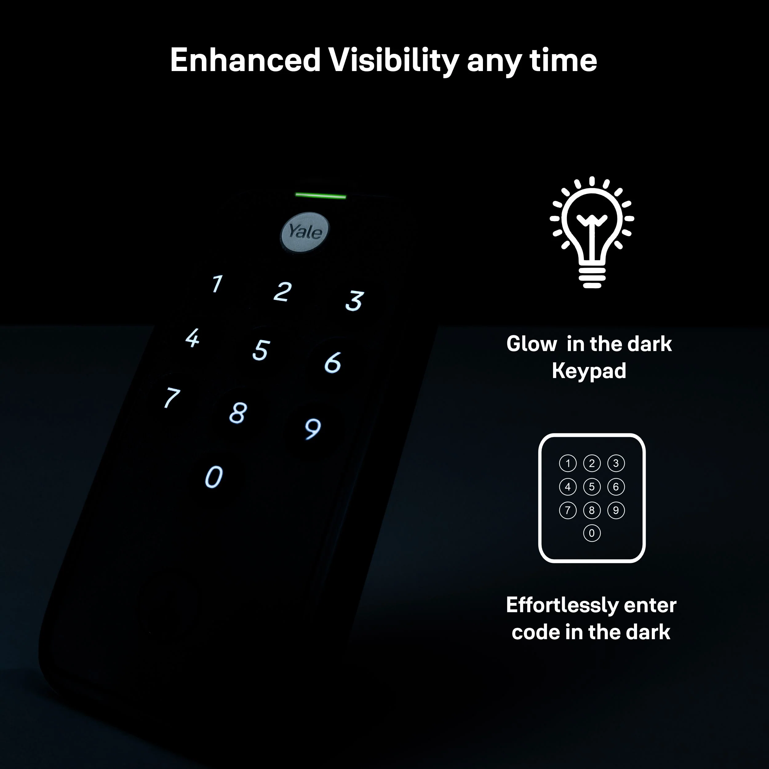 Yale TYE Digital Lock, Black Color, with PIN and Manual Key - Image 4
