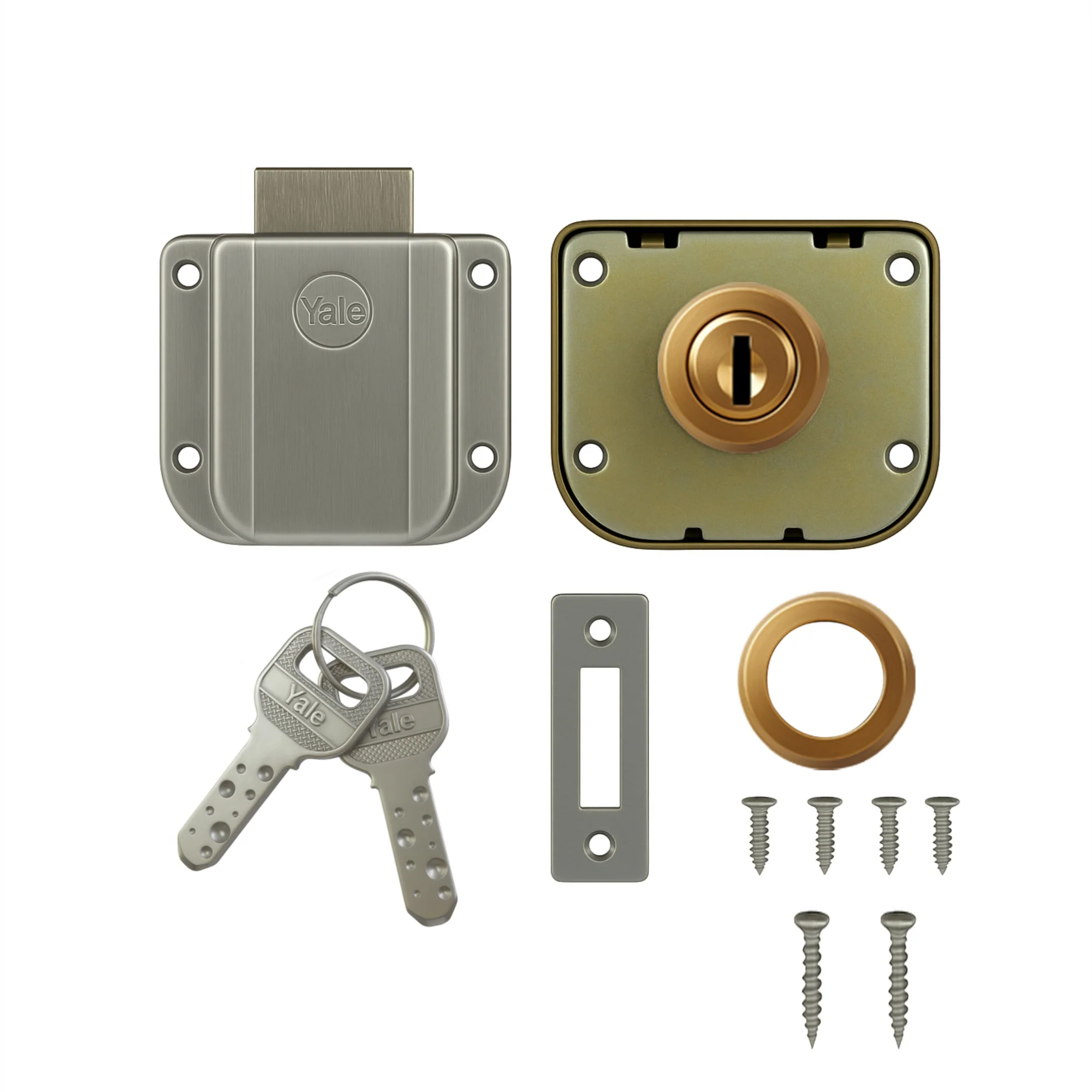 Yale Wardrobe Lock WRD Series 25mm | Stainless-steel Lock with Dimple Key | Reversible Keys | Deadbolt | Installed in Cupboards, Wardrobes & Wooden Furniture | Rose Gold - Image 8