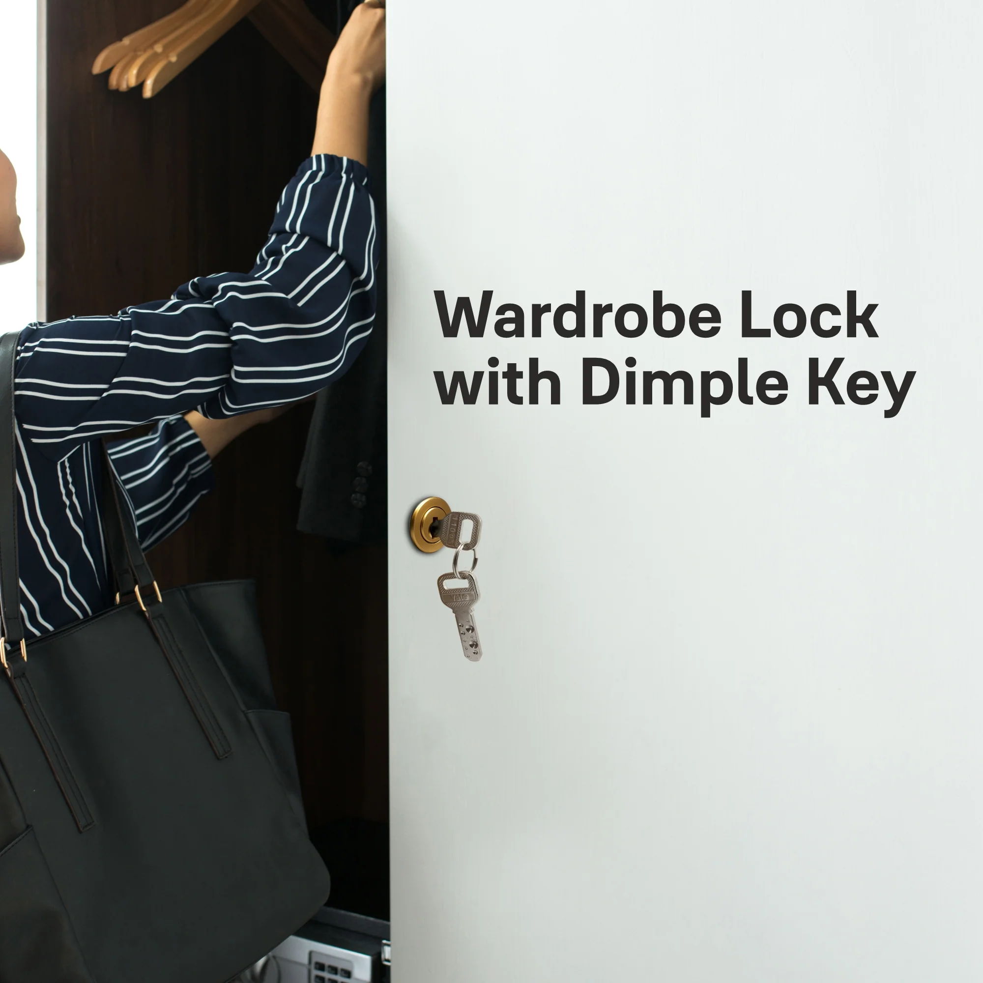 Yale Wardrobe Lock WRD Series 30mm | Stainless-steel Lock with Dimple Key | Reversible Keys | Deadbolt | Installed in Cupboards, Wardrobes & Wooden Furniture | Rose Gold - Image 6