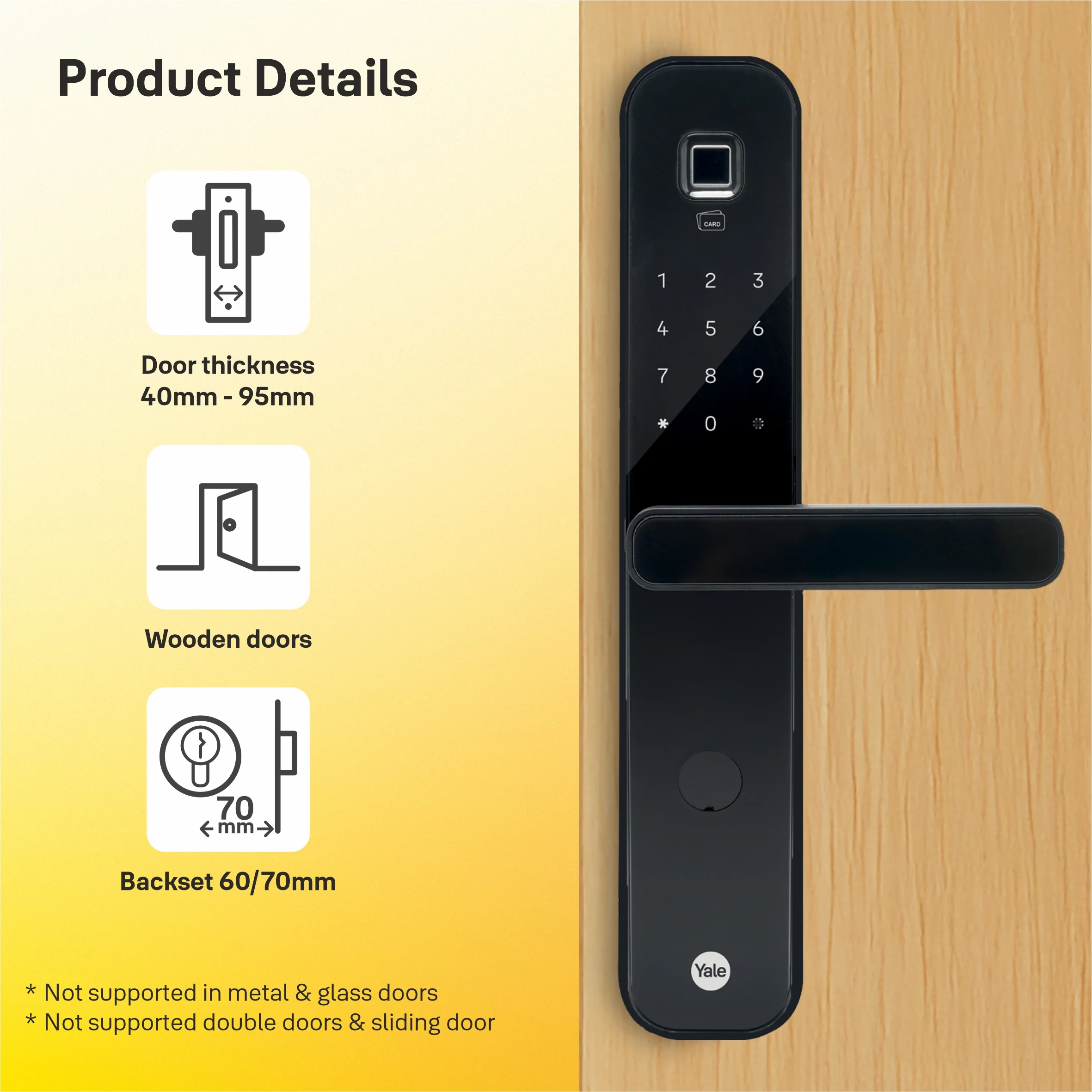 Yale YDM7220A Biosecure Smart Lock with Fingerprint, PIN, RFID and Manual Key - Image 8