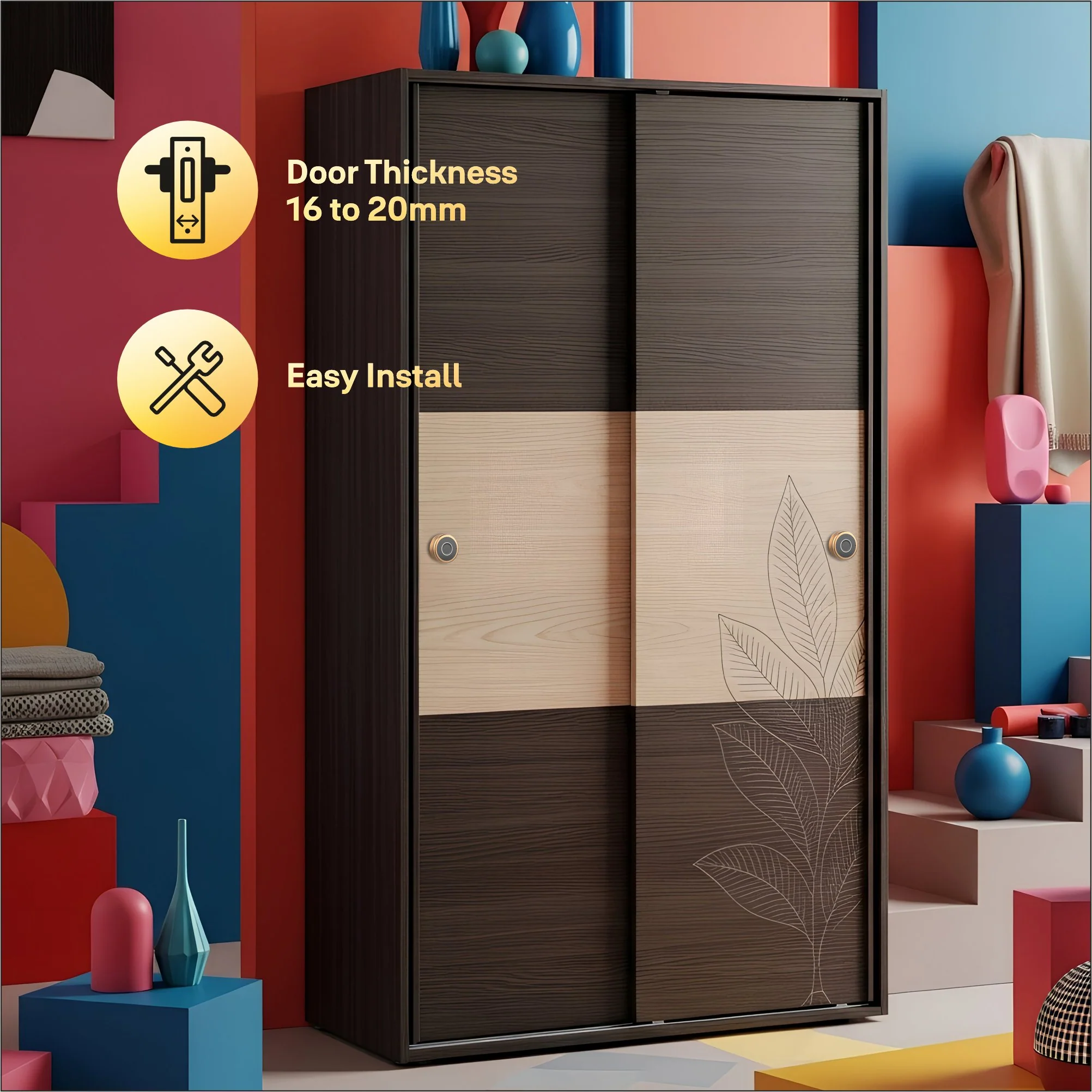 Yale YLDRPSL Biometric Smart Premium Sliding Wardrobe Lock (Rose Gold) Pack of 2 - Image 9