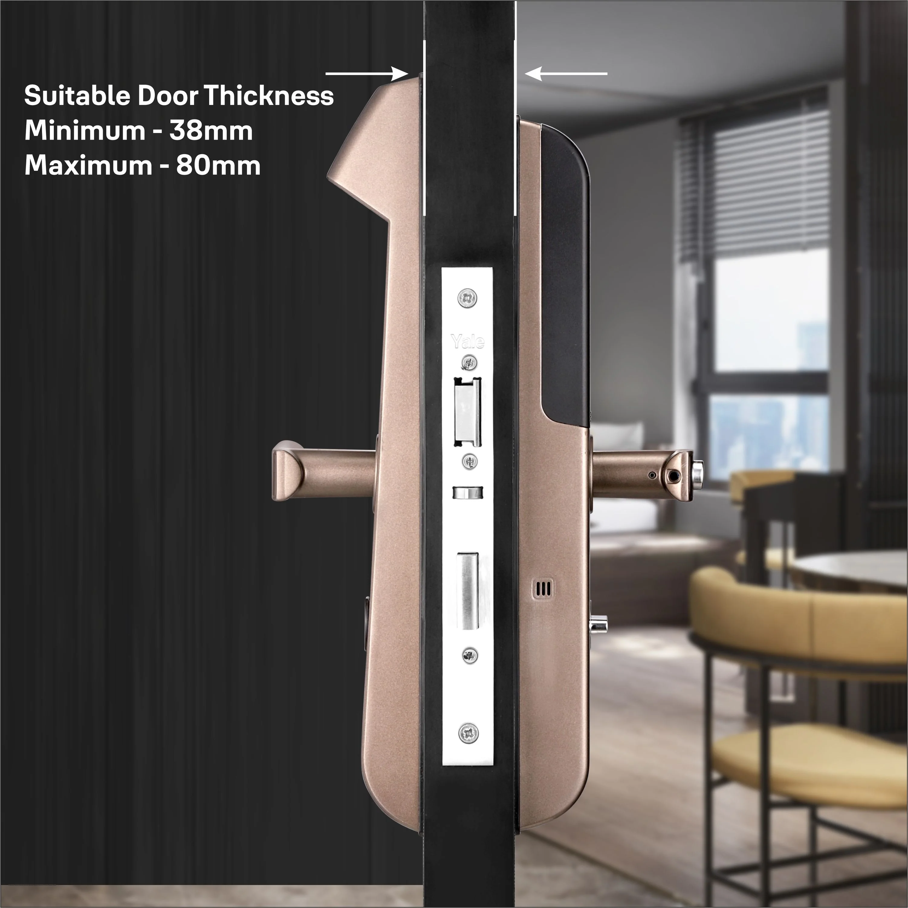 YDM 4115 -A Series, Biometric Smart Lock, Brown with Fingerprint, PIN, manual key and Yale Home App - Image 5