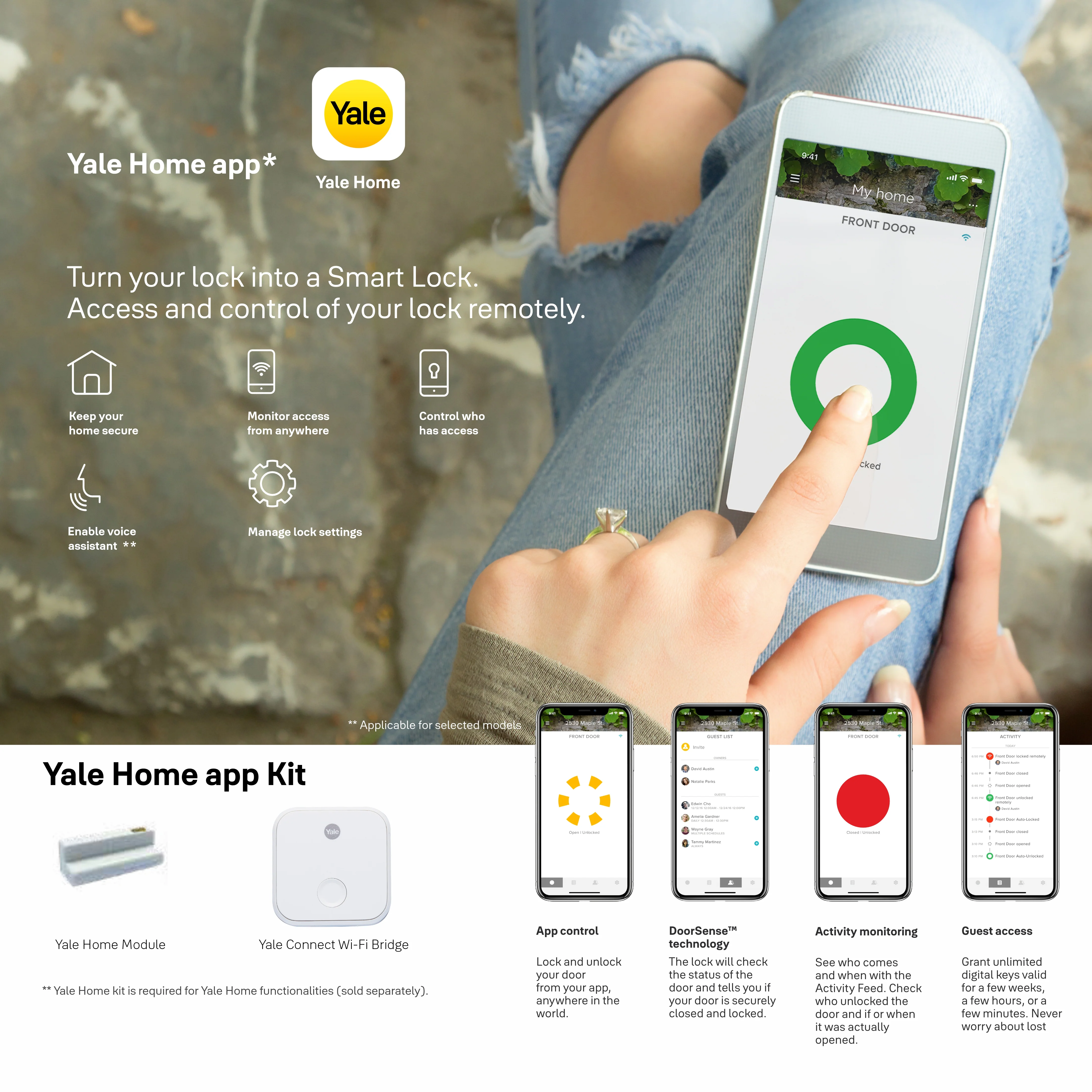YDM 4115 -A Series, Biometric Smart Lock, Brown with Fingerprint, PIN, manual key and Yale Home App - Image 7