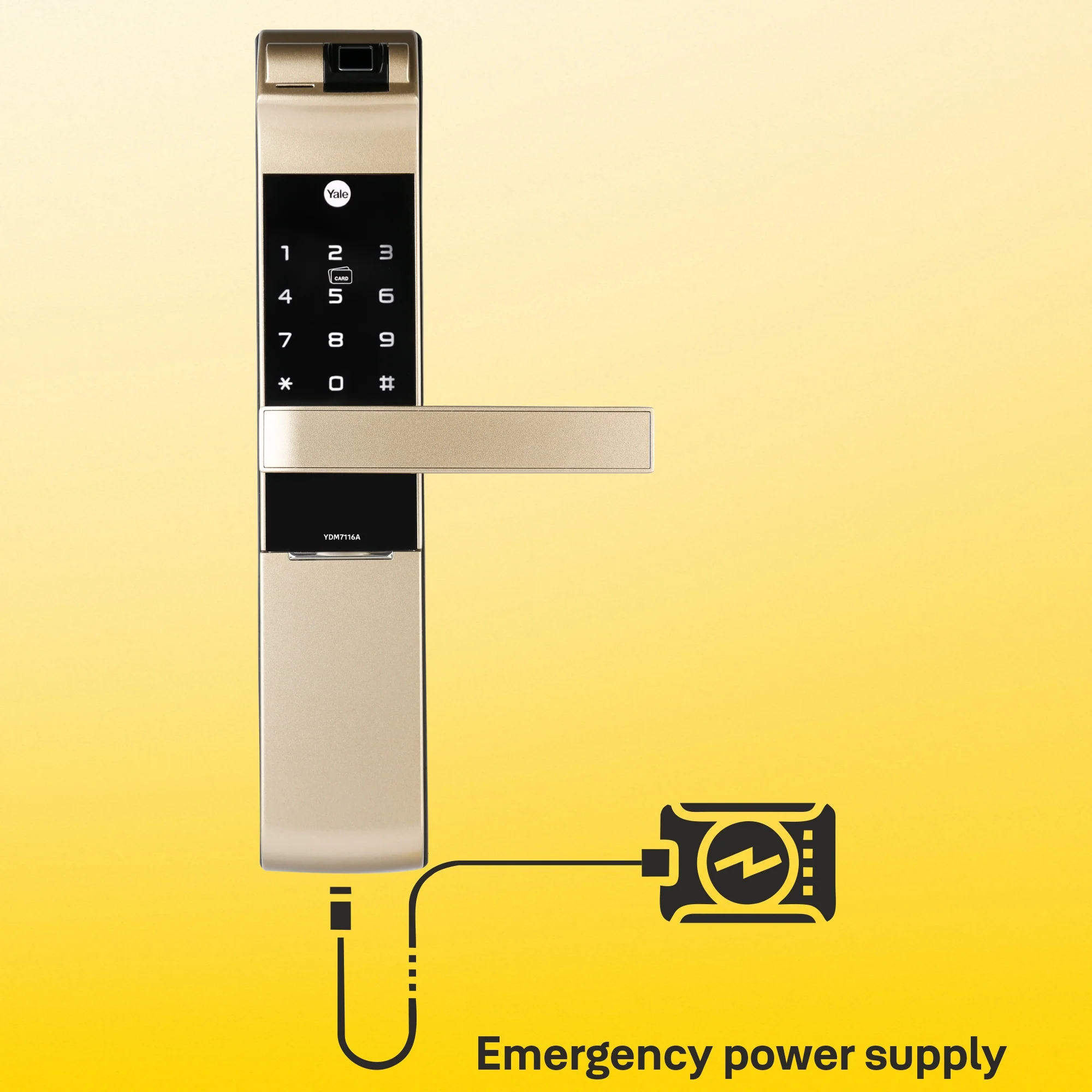 YDM 7116A Smart Lock, Champagne Gold with Fingerprint, PIN Code, RFID Card, Mechanical Key, Bluetooth module, Works with Yale Home App - Image 13
