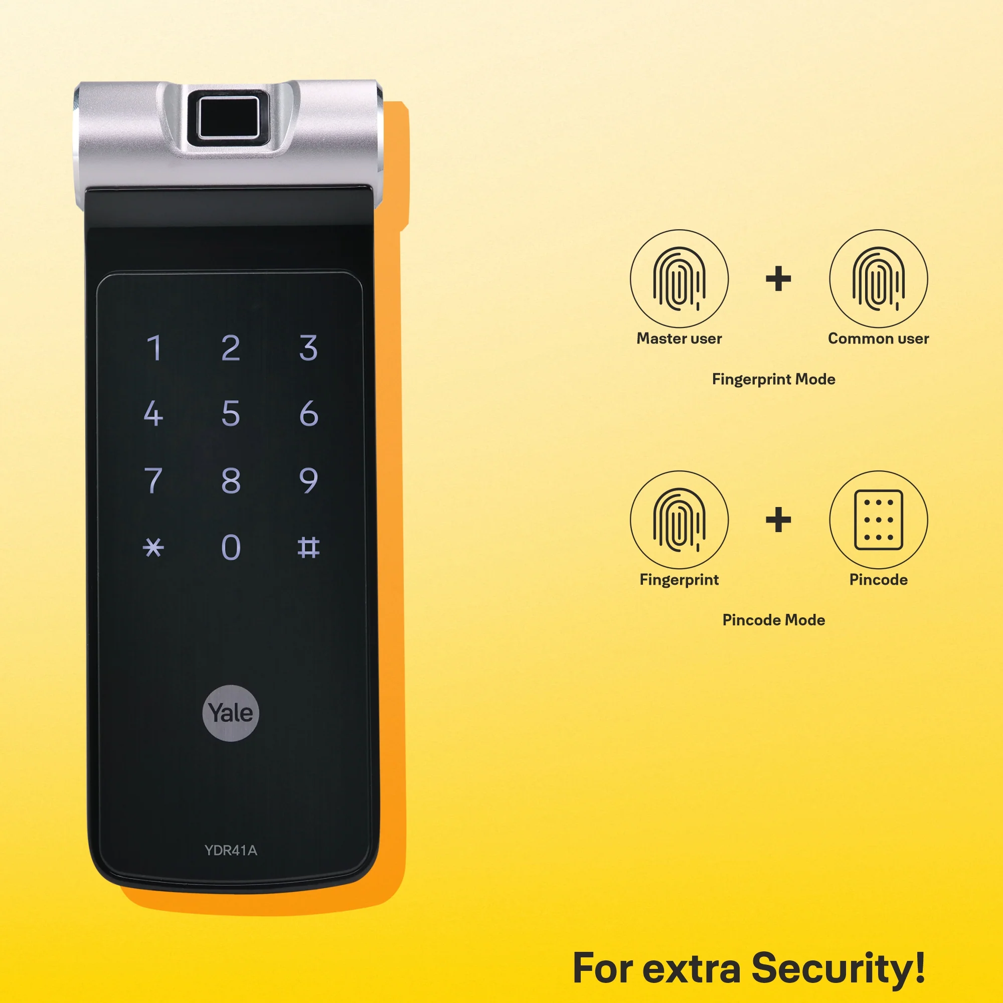 YDR 41A- Biometric Smart Lock for Double Door/ Sliding Door - Image 6
