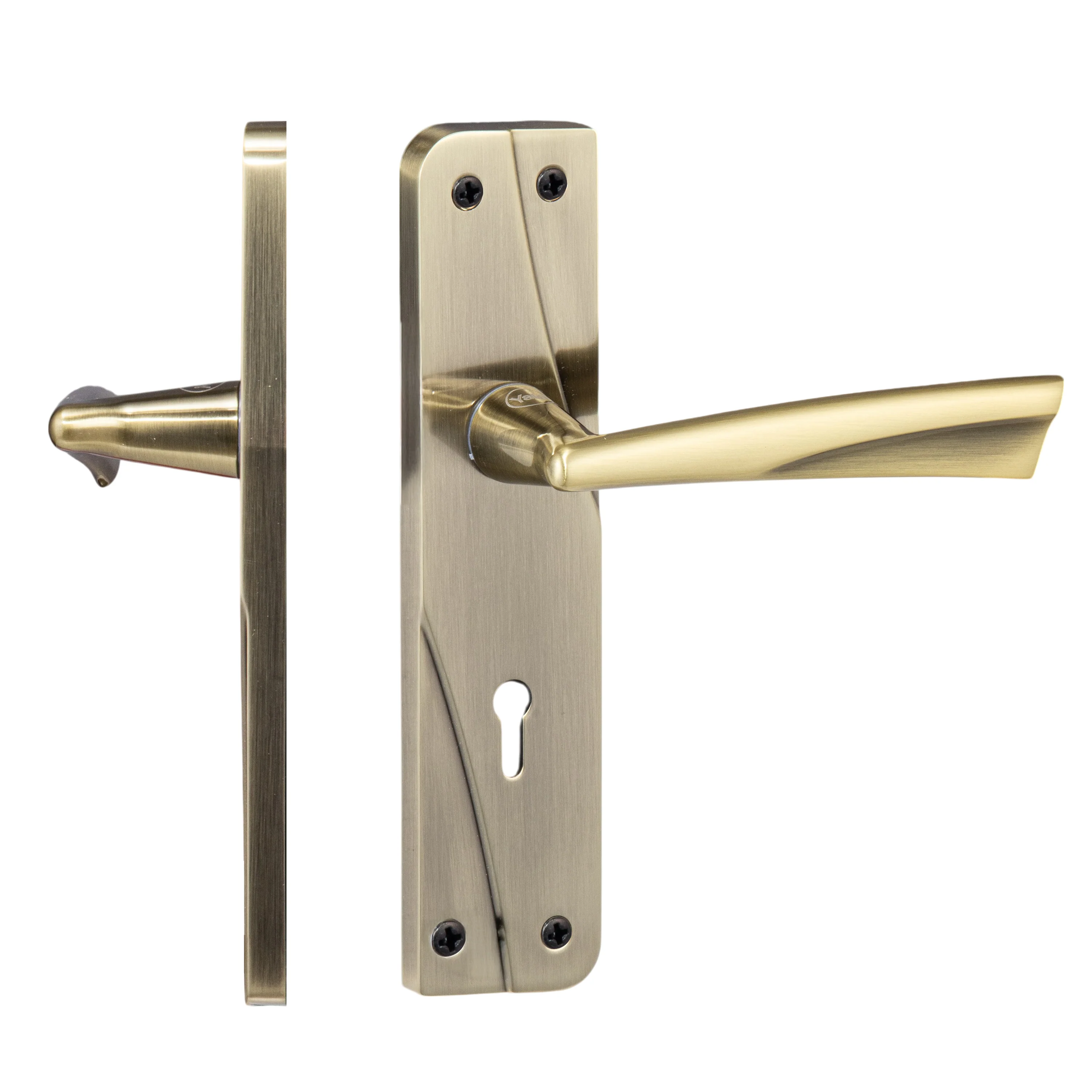 YECM-432-6L-AB Key-in-Lever Handle set with key-in lever double strike lockbody Antique Brass - Image 5