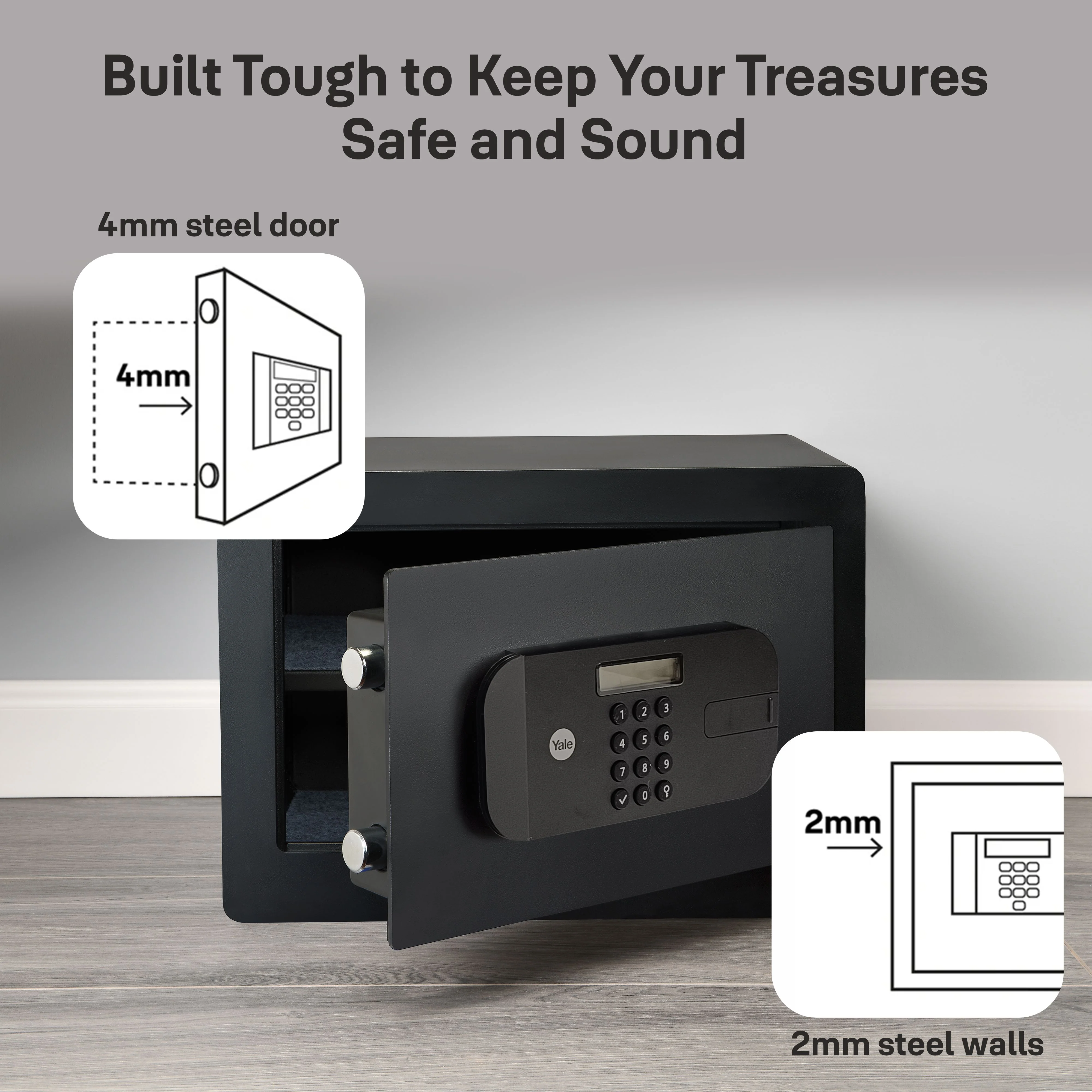 YSFB/250/EB1 High Security Digital Safe Locker with Fingerprint and Pin Access - Black - Image 4