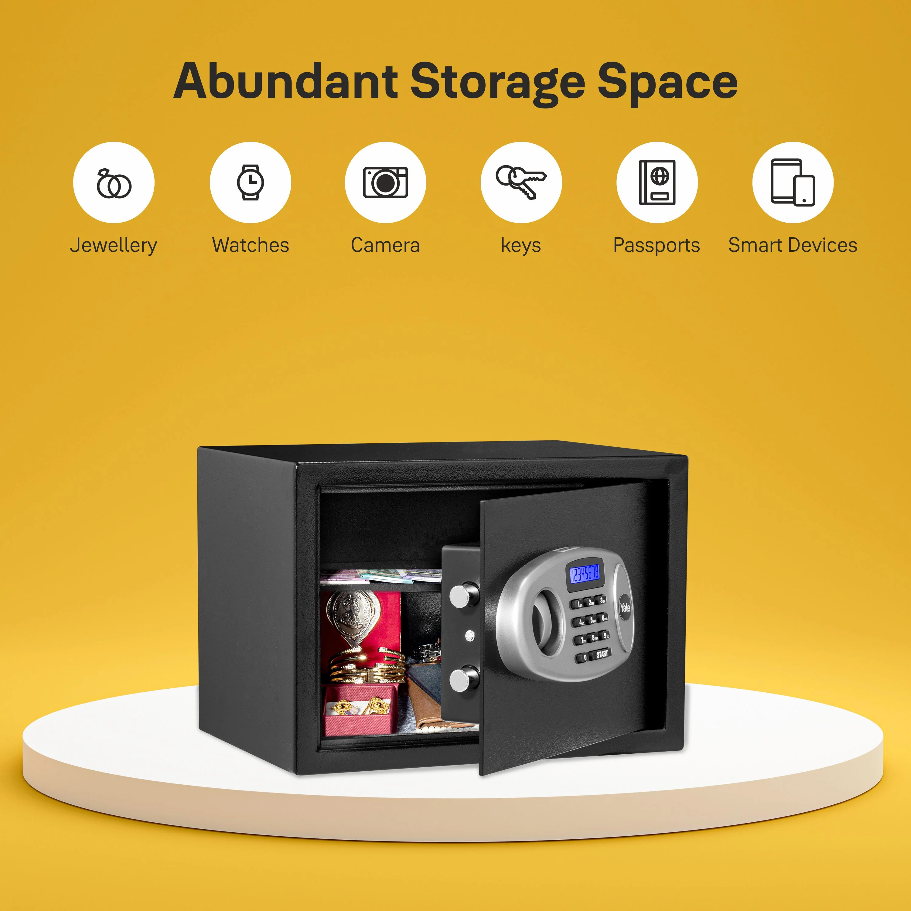 YSS/250/DB2  Home Security  Safe lockers with Pincode Access- Black - Image 3